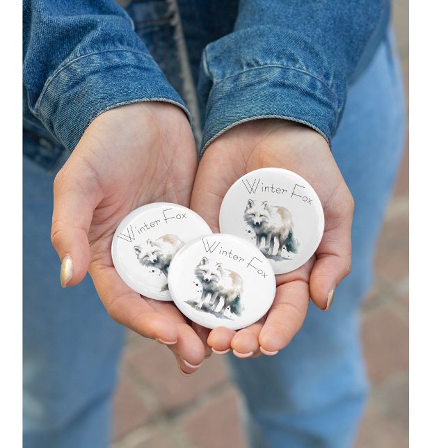 Arctic Beauty: Winter Fox custom 3 Cm Round Badge (Creator Uploaded)