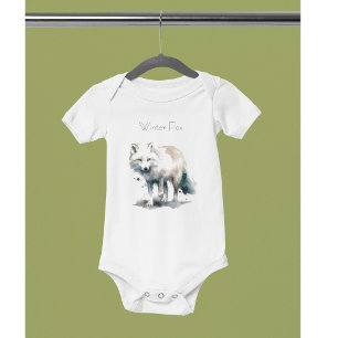 Arctic Beauty, Winter Fox custom Baby Bodysuit