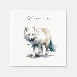 Arctic Beauty: Winter Fox custom Napkin
