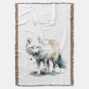 Arctic Beauty: Winter Fox custom Throw Blanket