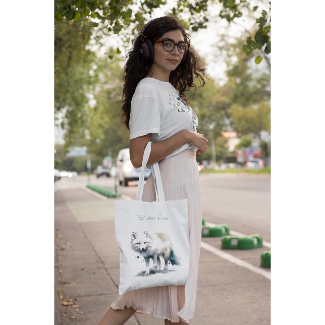 Arctic Beauty: Winter Fox custom Tote Bag (Creator Uploaded)
