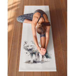 Arctic Beauty: Winter Fox custom Yoga Mat