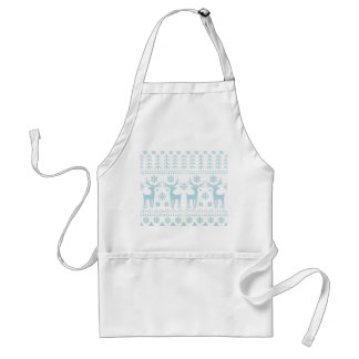Arctic Blue Folk Art Winter Theme Standard Apron