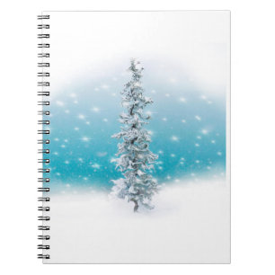 Arctic blue Holiday tree Notebook