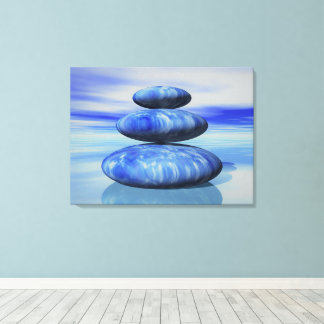 Arctic Blue Zen Stones Balance Poster Canvas Print