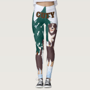 Arctic Brown Alaskan Siberian Husky Dogs Women  Leggings