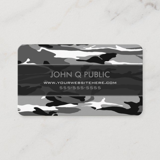 Arctic Camo Pattern Business Card (Front)
