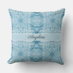Arctic Comfort Blue & White Feather Pattern Cushion