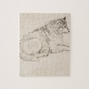 Arctic Dog, Facing Right (pencil on paper) Jigsaw Puzzle