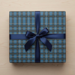 Arctic Elegance: Blue Tartan Wrapping Paper