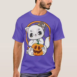 Arctic Fo And Cute Pumpkin For Kawaii Halloween T-Shirt