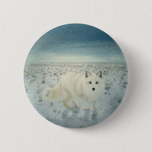 Arctic Fox 6 Cm Round Badge