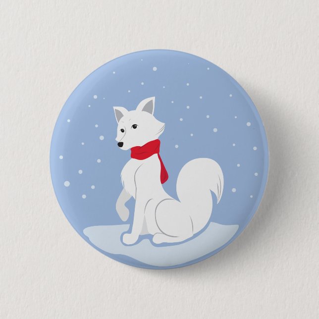 Arctic Fox 6 Cm Round Badge (Front)