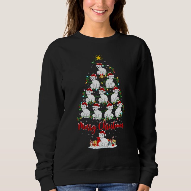 Arctic Fox Christmas Tree Lights  Arctic Fox Xmas Sweatshirt (Front)