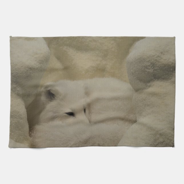 Arctic Fox Den Tea Towel (Horizontal)