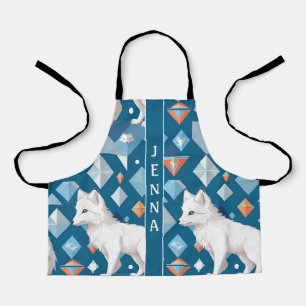 Arctic Fox Geometric Colourful Custom Pattern Apron