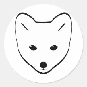 Arctic Fox Head Classic Round Sticker