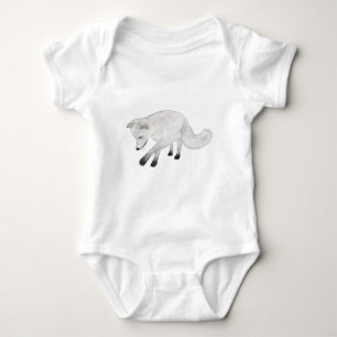 Arctic Fox Hunting Baby Bodysuit