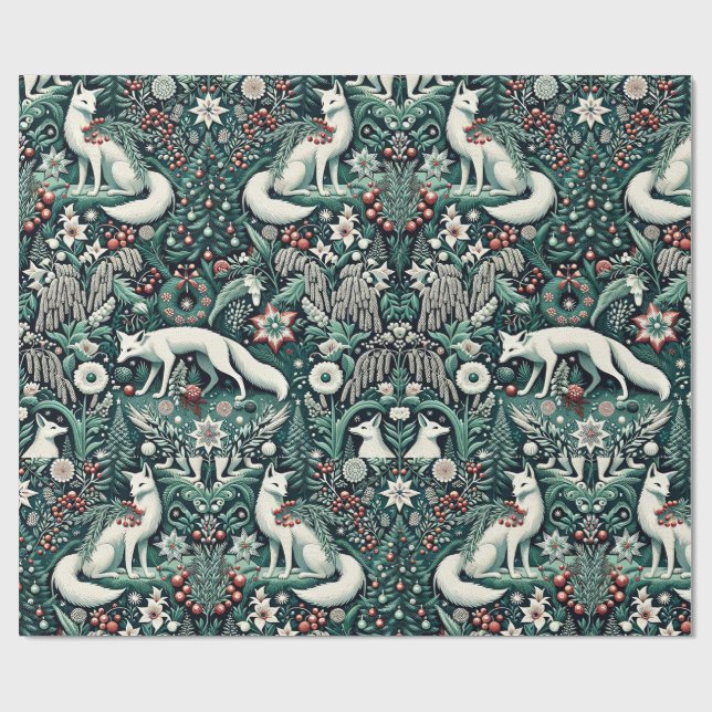 Arctic Fox I Holiday Gift Wrap (Flat)