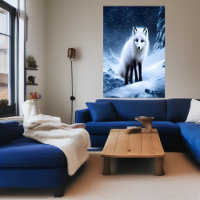 Arctic Fox in the mountain | AI Art Poster