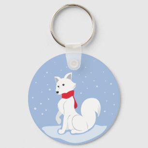 Arctic Fox Key Ring