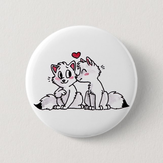 Arctic Fox Kiss Button (Front)