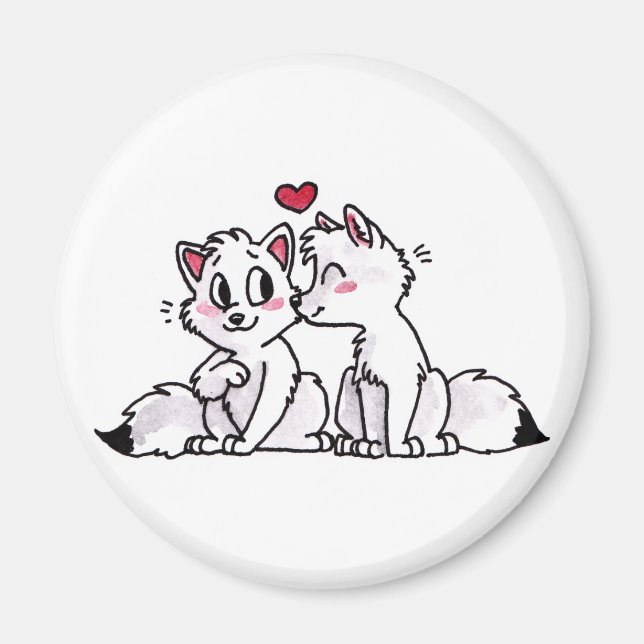 Arctic Fox Kiss Magnet (Front)