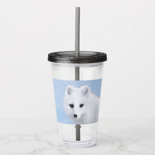Arctic Fox Painting - Original Wildlife Art Acrylic Tumbler