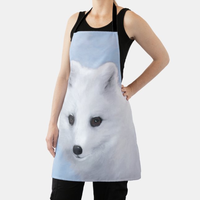 Arctic Fox Painting - Original Wildlife Art Apron (Insitu)
