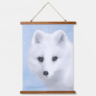 Arctic Fox Painting - Original Wildlife Art Hanging Tapestry