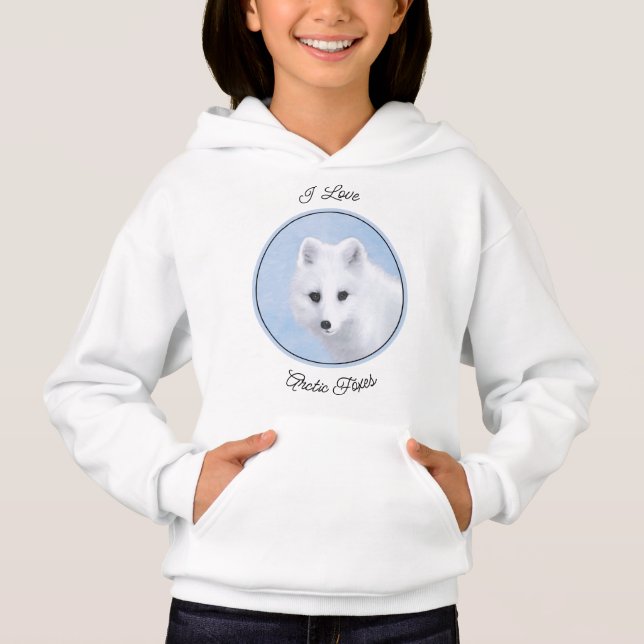 Arctic Fox Painting - Original Wildlife Art Hoodie (Front)