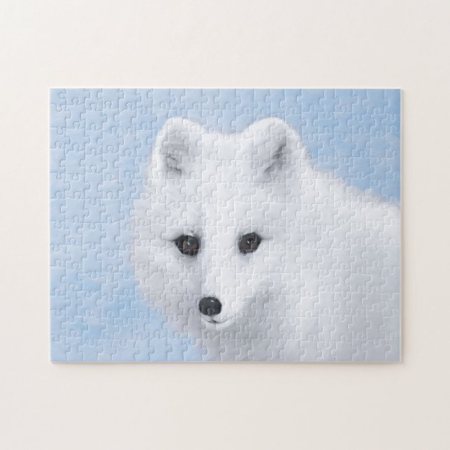Arctic Fox Painting - Original Wildlife Art Jigsaw Puzzle (Horizontal)