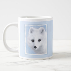 Arctic Fox Painting - Original Wildlife Art Large Coffee Mug