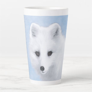 Arctic Fox Painting - Original Wildlife Art Latte Mug