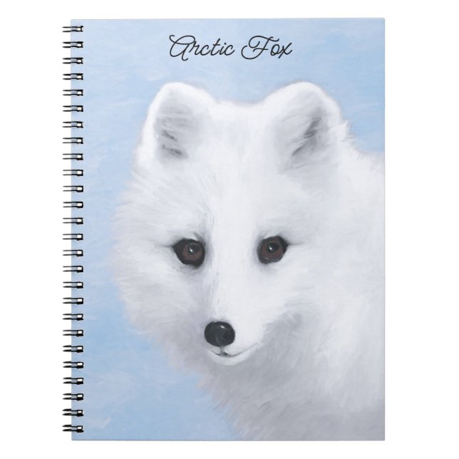 Arctic Fox Painting - Original Wildlife Art Notebook (Front)