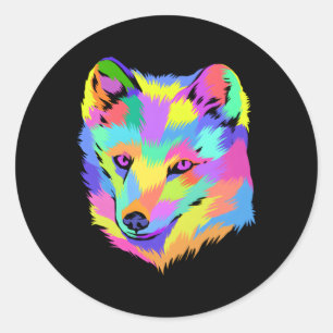 Arctic Fox Pop Animals Arctic Animal Zookeeper Classic Round Sticker