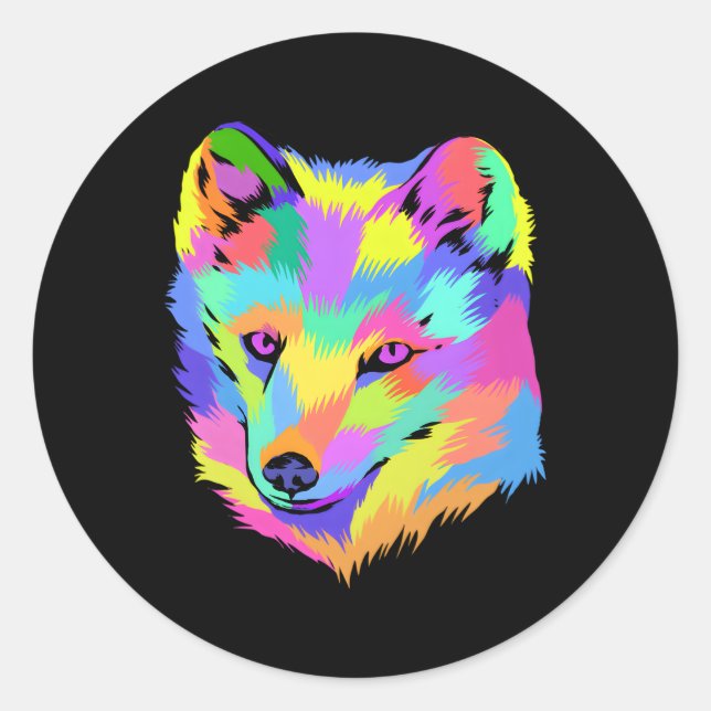 Arctic Fox Pop Animals Arctic Animal Zookeeper Classic Round Sticker (Front)