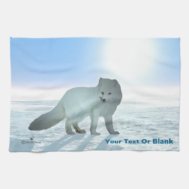 Arctic Fox Tea Towel (Horizontal)