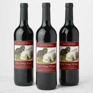 Arctic Fox (White Fox, Polar Fox, Snow Fox) Wine Label