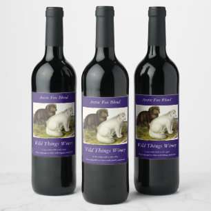 Arctic Fox (White Fox, Polar Fox, Snow Fox) Wine Label