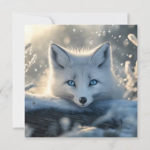 Arctic Fox with Mesmerizing Blue Eyes  Holiday Card