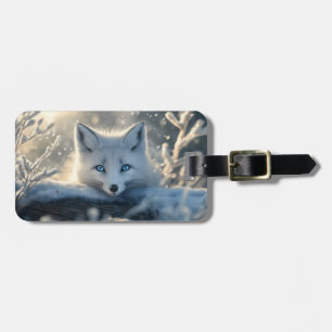 Arctic Fox with Mesmerizing Blue Eyes  Luggage Tag
