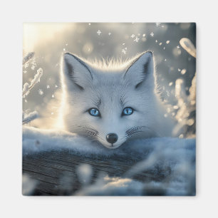 Arctic Fox with Mesmerizing Blue Eyes Magnet