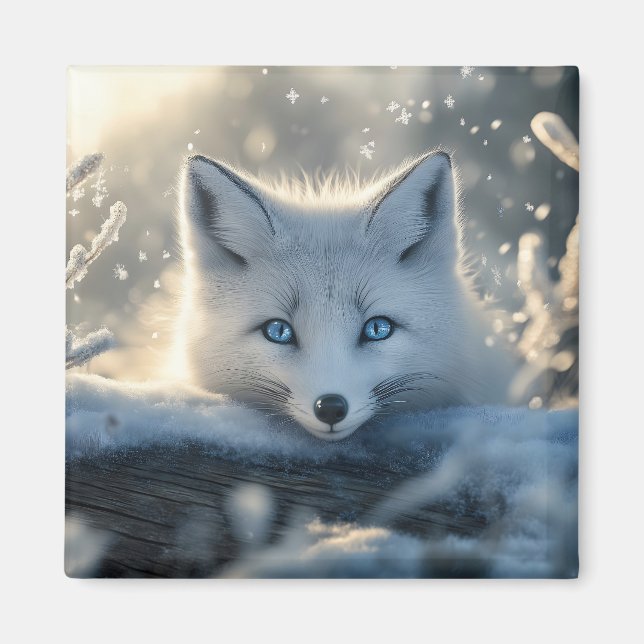 Arctic Fox with Mesmerizing Blue Eyes  Magnet (Front)