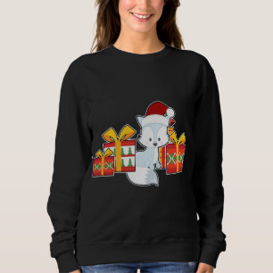Arctic Fox with Santa Hat - Cute Christmas Arctic Sweatshirt
