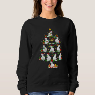 Arctic Fox  Xmas Lights Arctic Fox Christmas Tree Sweatshirt
