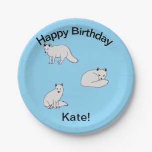Arctic Foxes Paper Plate