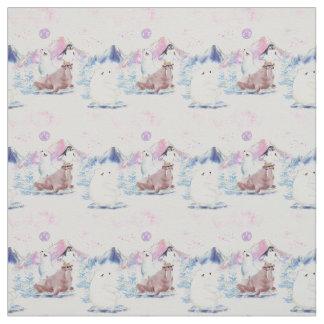 Arctic Friends Polar Bears and Penguins Dream Fabric
