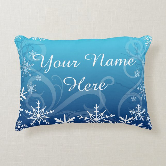 Arctic Frozen Snowdrift Personalised Decorative Cushion (Front)