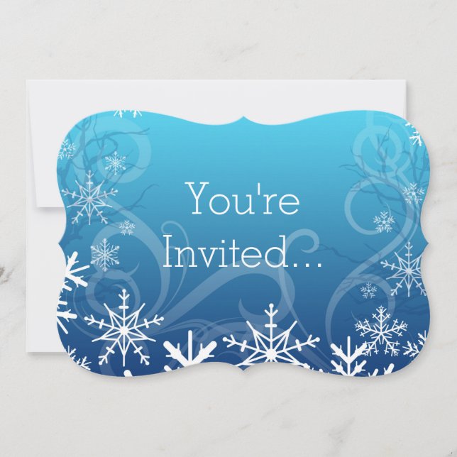 Arctic Frozen Snowdrift Personalised Invitation (Front)